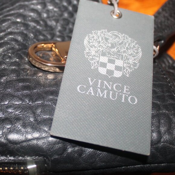 New w Tag $278 VINCE CAMUTO So Soft Black Lamb Leather Eliza Tote Shoulder Bag - Picture 3 of 10
